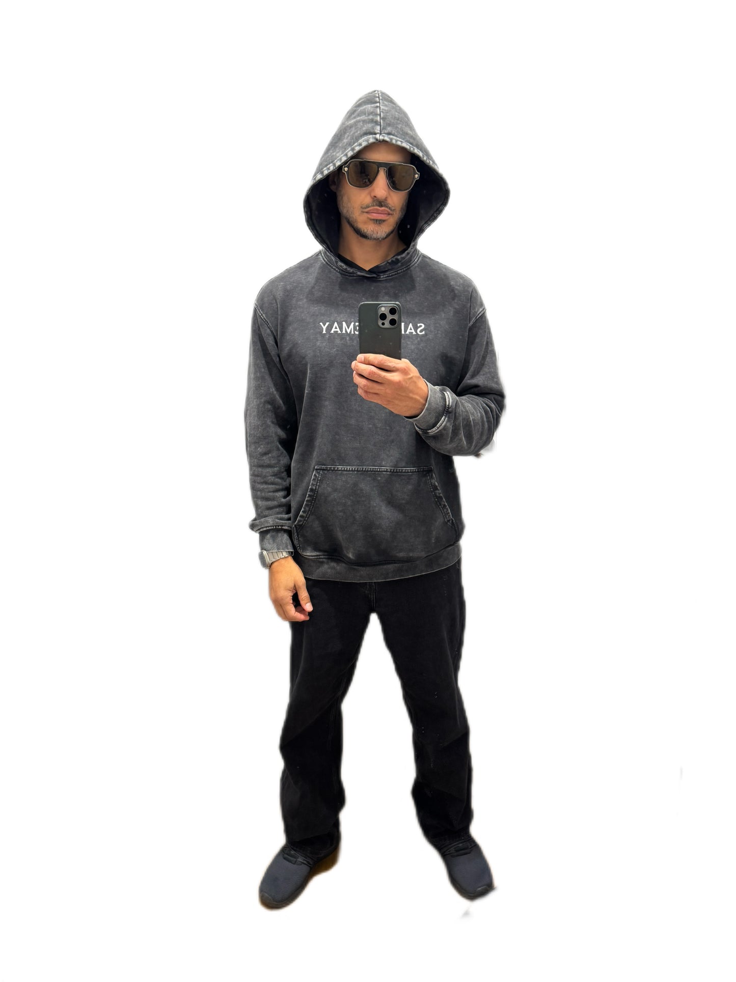 Saint Lemay Embroidered GGLA 11 Faded Hoodie